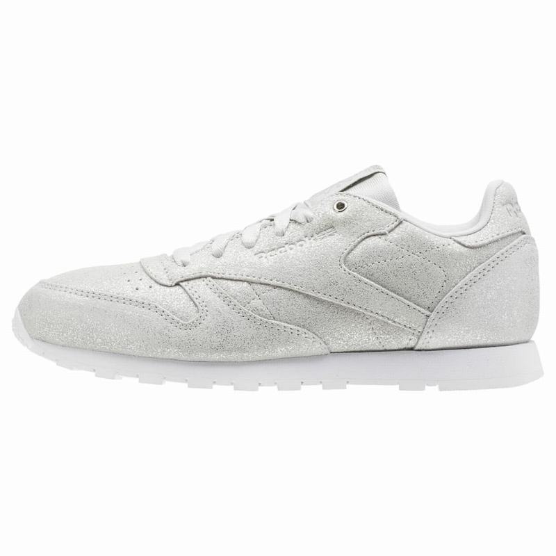 Reebok Classic Leather Tenisky Dievcenske - Strieborne/Biele FR6936OD